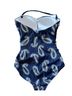 Boden Paisley Blue White One Piece Swimsuit Size 4 - photo 2