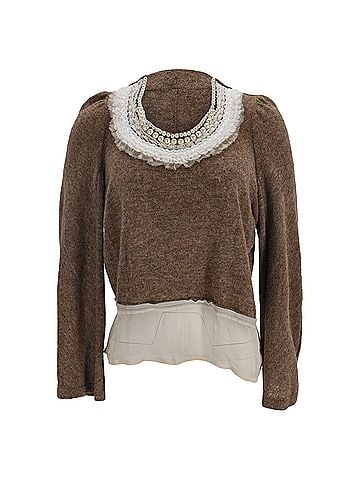 Comme des Garçons Tricot Comme des Garçons Embellished Sweater in Brown Wool (view 1)