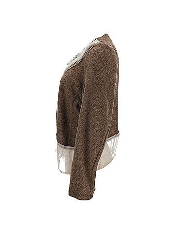 Comme des Garçons Tricot Comme des Garçons Embellished Sweater in Brown Wool (view 2)