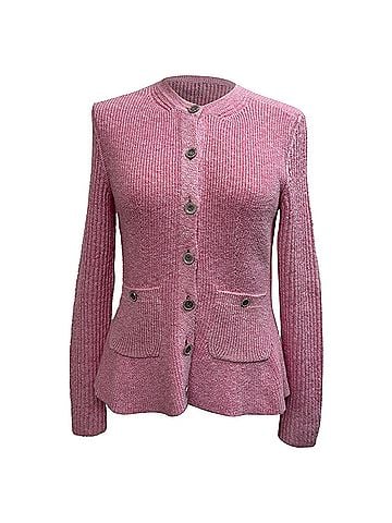 Chanel Chanel Knitted Button-Down Cardigan in Pink Cupro (view 1)