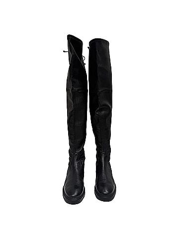 Stuart Weitzman Stuart Weitzman Lowland Over the Knee Boots in Black Leather (view 2)