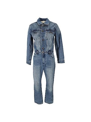 Michael Kors  Michael Michael Kors Long Sleeve Denim Jumpsuit in Blue Cotton (view 1)