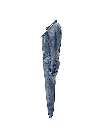 Michael Kors  Michael Michael Kors Long Sleeve Denim Jumpsuit in Blue Cotton (view 2)