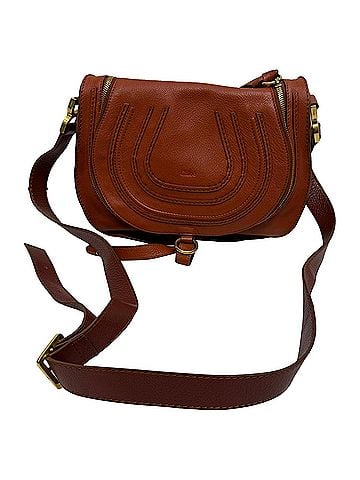 Chloé Chloé Medium Marcie Crossbody Bag in Orange Leather (view 1)