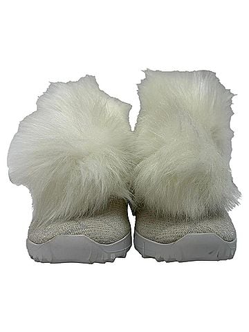 Jimmy Choo Jimmy Choo Norway Pom Pom Sneakers in White Lurex (view 2)