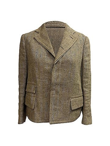 Ralph Lauren Ralph Lauren Herringbone Blazer in Brown Linen (view 1)