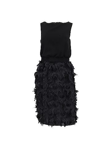 Max Mara Max Mara Nastro Belted Chiffon Dress in Black Triacetate (view 1)