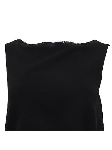 Max Mara Max Mara Nastro Belted Chiffon Dress in Black Triacetate (view 2)