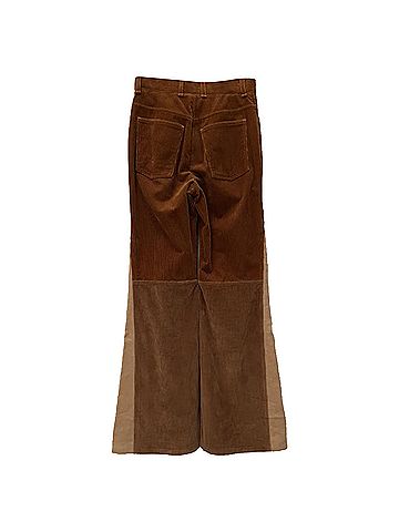 Chloé  Chloé Patchwork Flared Pants in Brown Corduroy (view 2)