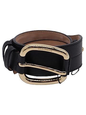 Dolce & Gabbana Dolce & Gabbana Buckle Belt in Black Leather (view 1)