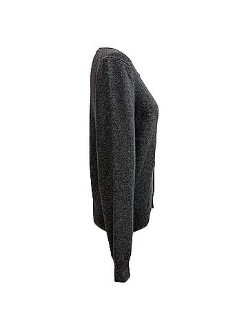 Comme des Garçons Comme Des Garçons Play Heart Logo-Patch Cardigan in Grey Wool (view 2)