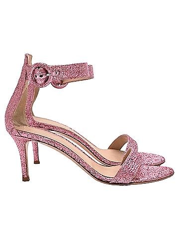 Gianvito Rossi Gianvito Rossi Portofino 100 Sandals in Pink Glitter  (view 1)