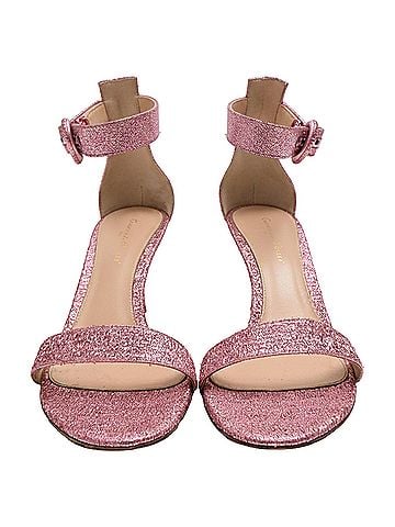 Gianvito Rossi Gianvito Rossi Portofino 100 Sandals in Pink Glitter  (view 2)