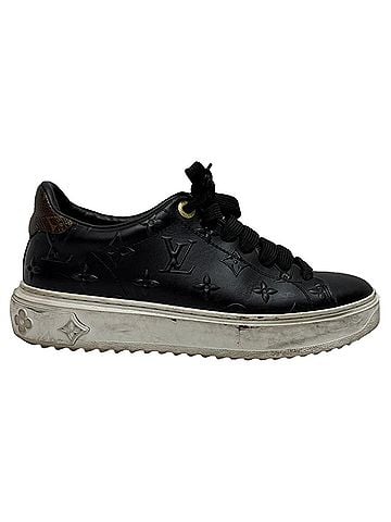 Louis Vuitton Louis Vuitton Monogram Time Out Sneakers in Black Leather (view 1)
