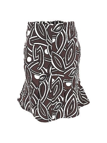 MARNI Marni Printed Midi Skirt in Brown Wool (view 1)