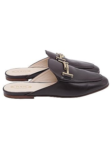 Tod's Tod's Double T Mules in Brown Leather (view 1)