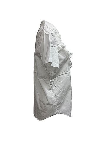 Comme des Garçons Comme des Garçons Girl Pleated Ruffled Poplin Shirt in White Cotton (view 2)
