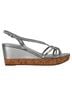 Prada 100% Leather Silver Prada Platform Wedge Sandals in Silver Leather Size EU 40 - photo 1