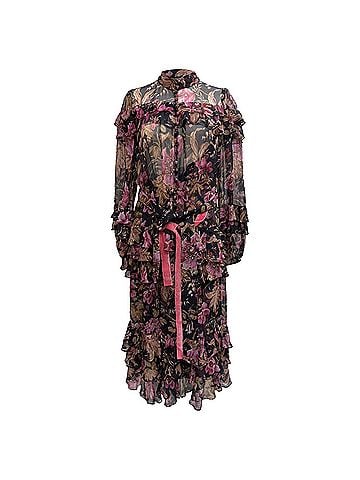 Zimmermann Zimmermann Lucky Tiered Frill Midi Dress in Multicolor Silk (view 1)
