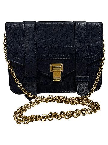 Proenza Schouler Proenza Schouler PS1 Wallet on Chain Bag in Navy Blue Leather (view 1)