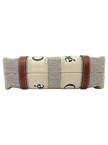 Chloé  Chloé Small Woody Tote Bag in Beige Cotton Canvas (view 2)