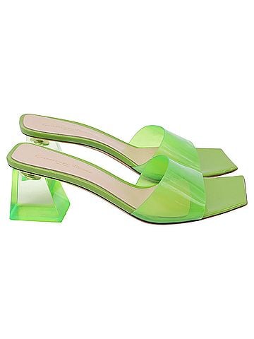 Gianvito Rossi Gianvito Rossi Cosmic Square Sandals in Green Polyurethane (view 1)