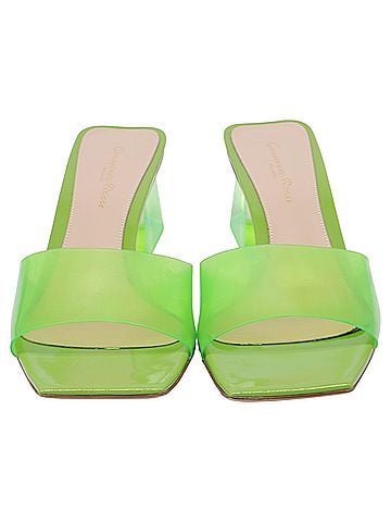 Gianvito Rossi Gianvito Rossi Cosmic Square Sandals in Green Polyurethane (view 2)