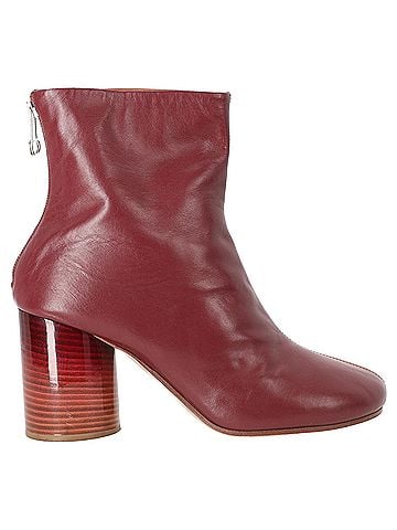 Maison Margiela Maison Margiela Two Toned Ankle Boots in Red Leather (view 1)