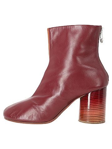 Maison Margiela Maison Margiela Two Toned Ankle Boots in Red Leather (view 2)