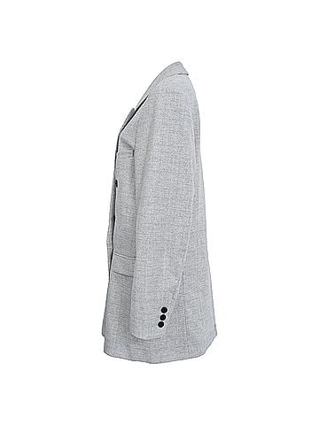 Isabel Marant  Isabel Marant Etoile Plaid Double-Breasted Blazer in Grey Wool (view 2)