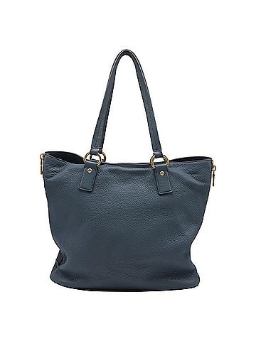 Prada Prada Vitello Daino Tote Bag in Blue Leather (view 2)