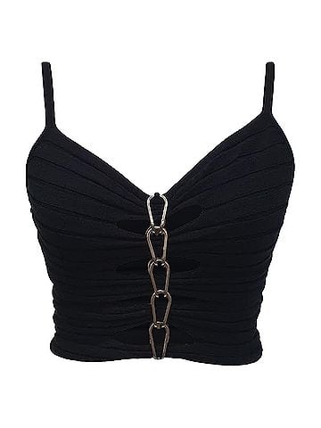 Dion Lee Dion Lee Central Chain Cami Top in Black Viscose (view 1)