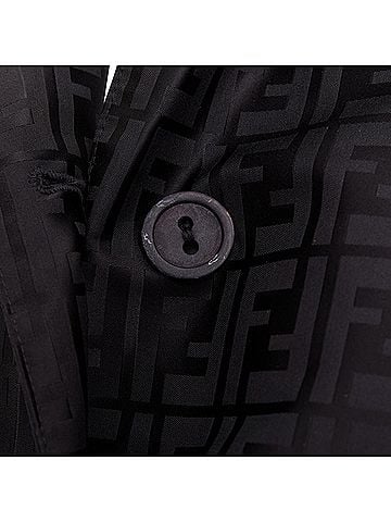 Fendi FENDI 1990s Vintage black cotton nylon FF Zucca monogram belt trench coat IT40 S (view 2)