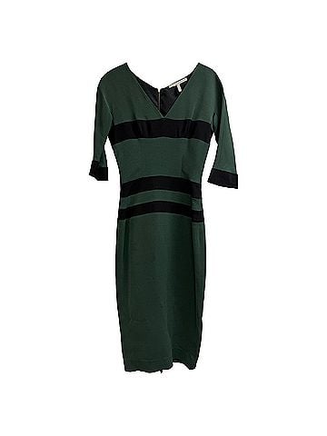 Victoria Beckham Victoria Beckham Two Toned Dress in Green Silk (view 1)