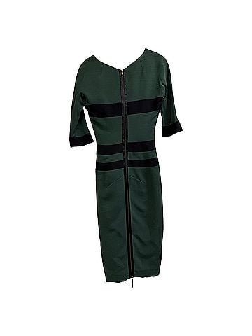 Victoria Beckham Victoria Beckham Two Toned Dress in Green Silk (view 2)