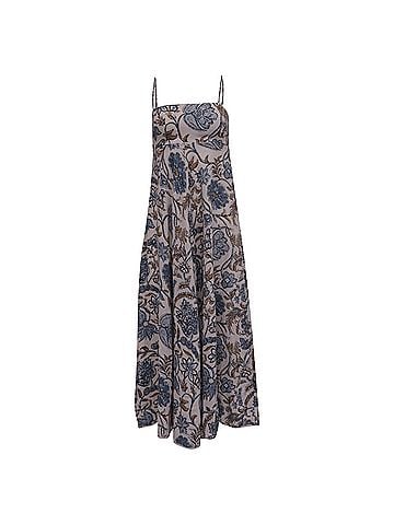 Zimmermann Zimmermann Vitali Floral-Print Midi Dress in Multicolor Linen (view 1)