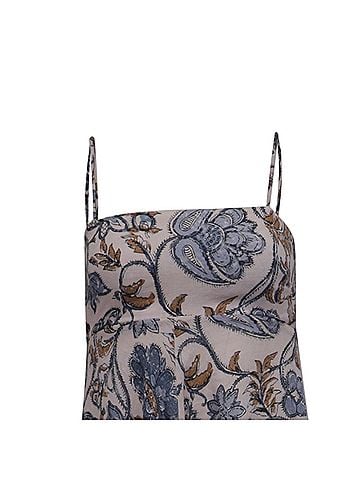 Zimmermann Zimmermann Vitali Floral-Print Midi Dress in Multicolor Linen (view 2)