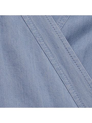 Diane von Furstenberg Diane von Furstenberg Savion Collared Chambray Wrap Dress in Light Blue Rayon (view 2)