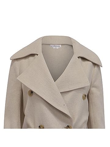 Victoria Beckham Victoria Beckham Double-Breasted Trench Coat in White Cotton (view 2)
