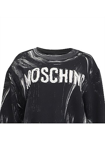 Moschino  Moschino Couture Logo Paint Accent Sweatshirt in Black Cotton  (view 2)