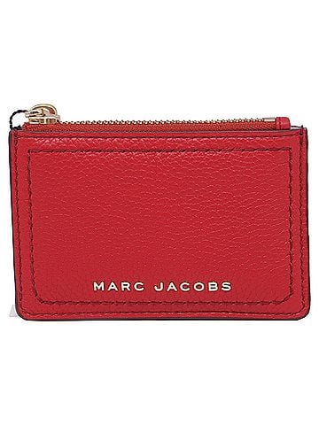 Marc Jacobs  Marc Jacobs Top Zip Card Wallet in Red Leather (view 1)