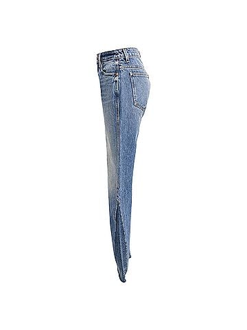 Khaite Khaite Layla High-Rise Flared Jeans in Blue Cotton (view 2)