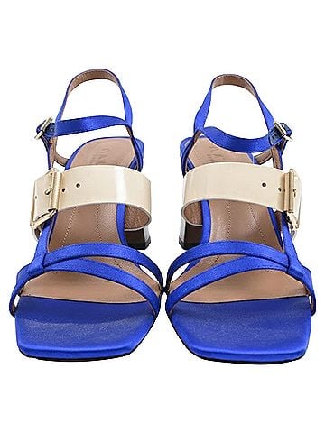 MARNI Marni Ankle Strap Sandals in Blue Satin  (view 2)