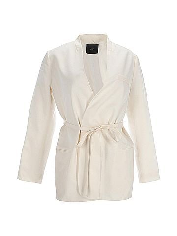 Joseph Joseph Victor Wrap Blazer in White Silk (view 1)