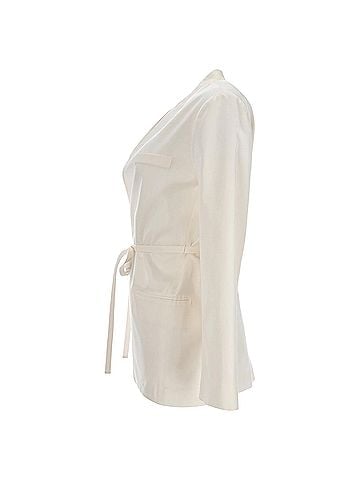 Joseph Joseph Victor Wrap Blazer in White Silk (view 2)