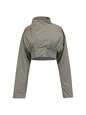 Rick Owens  Rick Owens Hollywood Cropped Flight Jacket in Grey Polyamide (view 1)