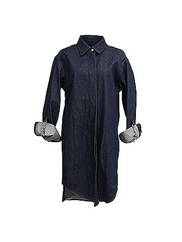 Loewe Loewe Chain-Trimmed Shirt in Navy Blue Denim (view 1)