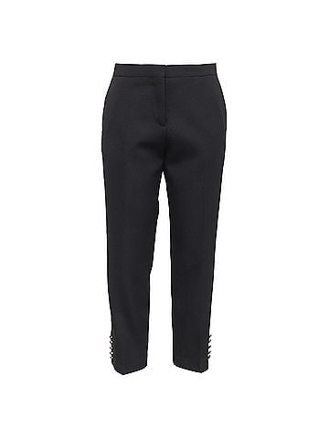 Burberry Burberry Side Stripe Accent Trousers in Black Wool (view 1)