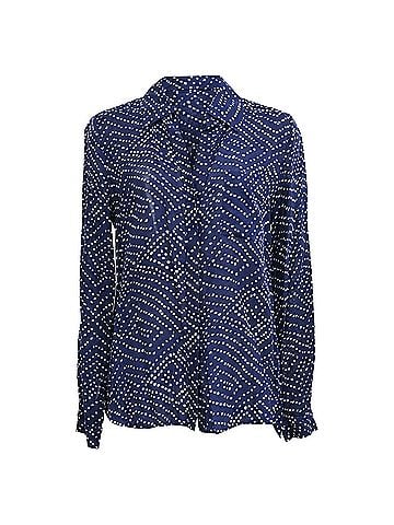 Diane von Furstenberg Diane von Furstenberg Lorelei Printed Shirt in Blue Silk (view 1)