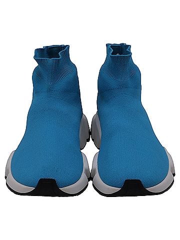 Balenciaga  Balenciaga Speed Trainer Shoes in Blue Polyester (view 2)